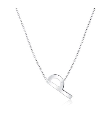 Letter P Silver Necklace SPE-5530
